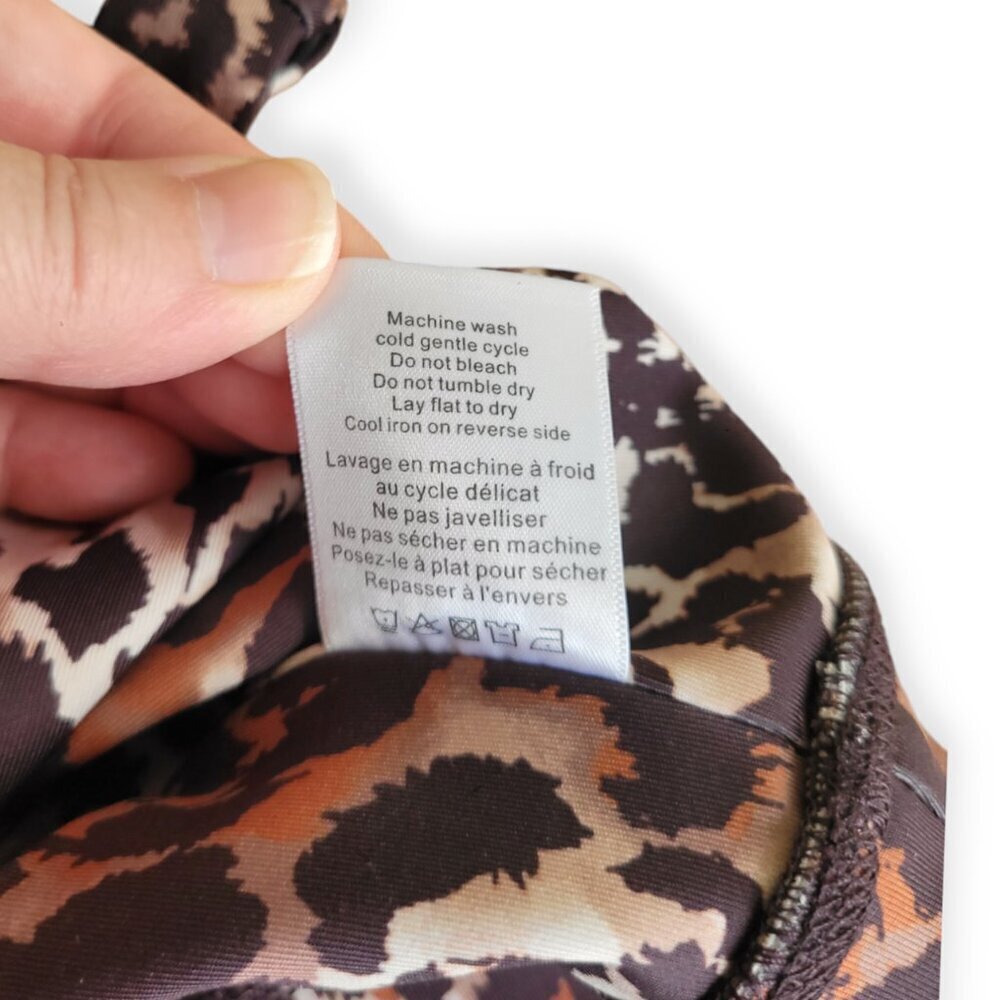 Veronica Beard Brown Leopard Print Sports Bra Small Sleeveless Gym Yoga Top - Picture 6 of 7